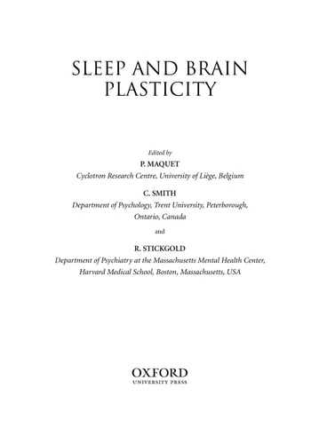 Sleep and Brain Plasticity