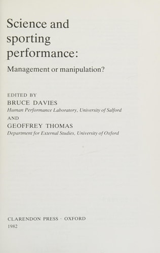 Science and Sporting Performance: Management or Manipulation?