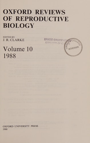 Oxford Reviews of Reproductive Biology: Volume 10