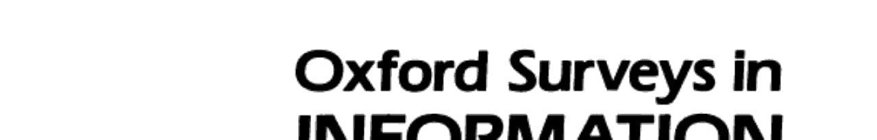 Oxford Surveys in Information Technology: Volume 3