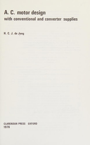 A.C. Motor Design with Conventional and Converter Supplies
