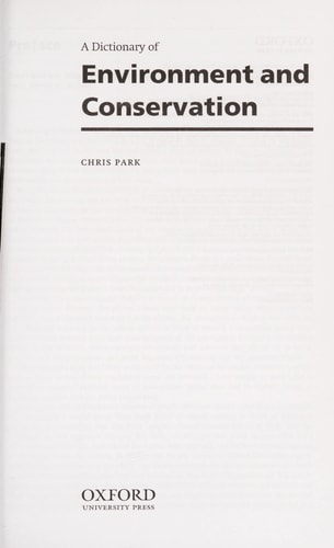 A Dictionary of Environment and Conservation