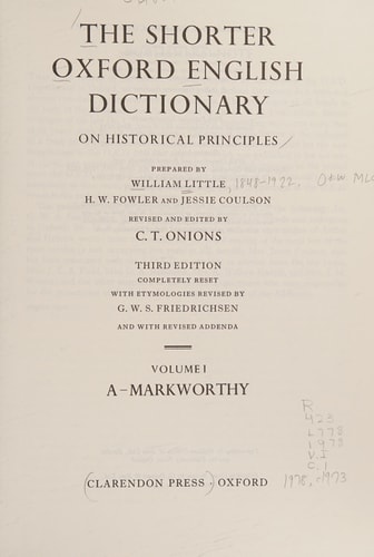 The Shorter Oxford English Dictionary