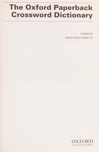 The Oxford Crossword Dictionary
