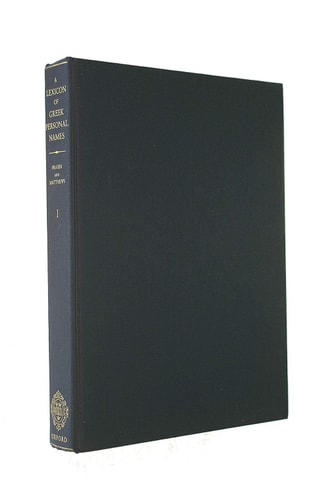 A Lexicon of Greek Personal Names: Volume I: The Aegean Islands, Cyprus and Cyrenaica