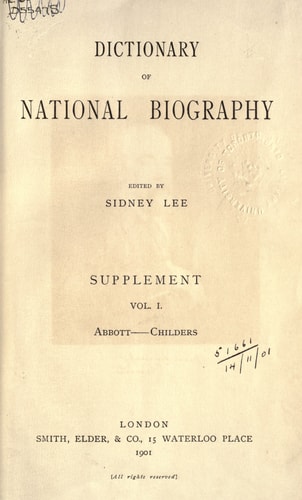 DICTIONARY OF NATIONAL BIOGRAPHY: MISSING PERSONS.