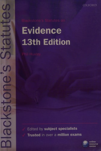 Blackstone's Statutes on Evidence