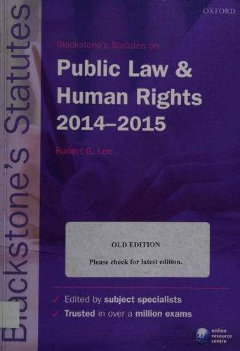 Blackstone's Statutes on Public Law & Human Rights