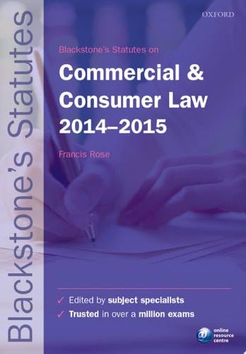 Blackstone's Statutes on Commercial & Consumer Law