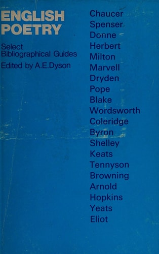 English Poetry: Select Bibliographical Guides