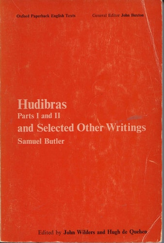Hudibras: Parts 1 and 2 and Selected Other Writings