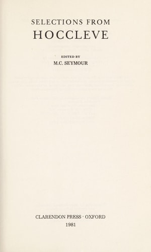 Selections from Hoccleve