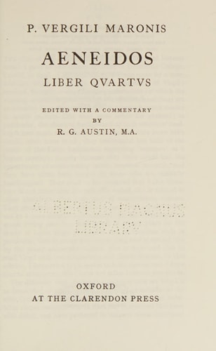 P. Vergili Maronis Aeneidos: Liber Quartus