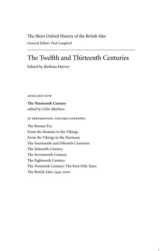 The Twelfth and Thirteenth Centuries