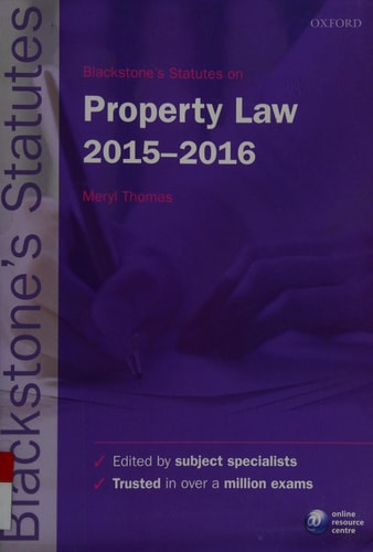 Blackstone's Statutes on Property Law