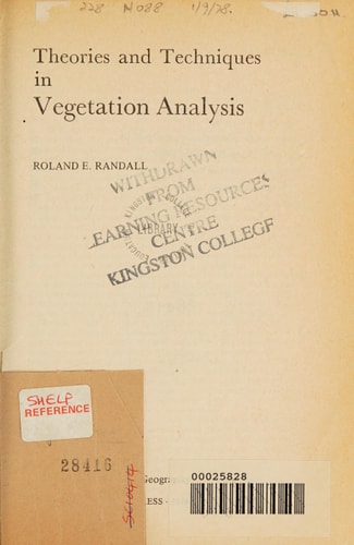 Theories and Techniques in Vegetation Analysis