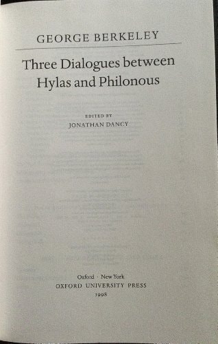 Three Dialogues Between Hylas and Philonous