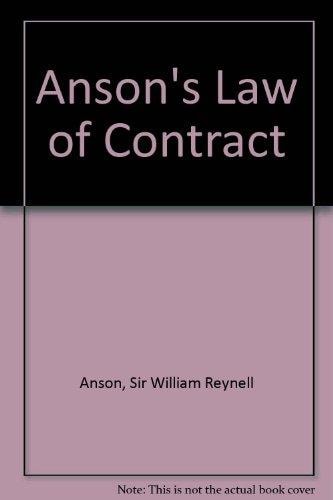 Anson's Law of Contract