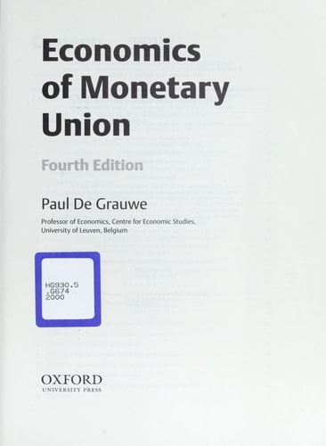 Economics of Monetary Union
