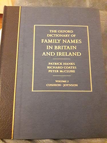 The Oxford Dictionary of Family Names in Britain and Ireland