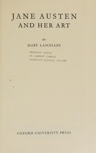 Jane Austen and Her Art