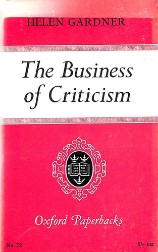 The Business of Criticism