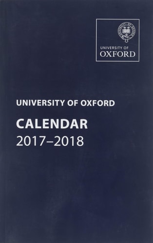 University of Oxford Calendar 2017-2018