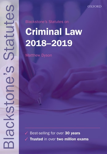 Blackstone's Statutes on Criminal Law