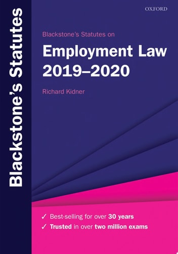 Blackstone's Statutes on Employment Law 2019-2020