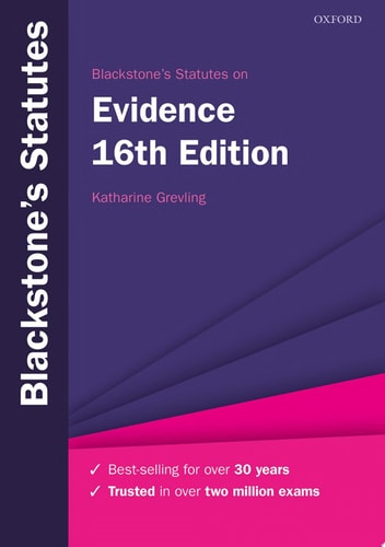 Blackstone's Statutes on Evidence