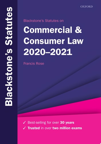 Blackstone's Statutes on Commercial & Consumer Law