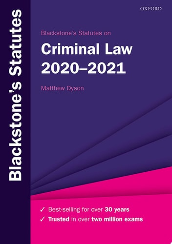 Blackstone's Statutes on Criminal Law