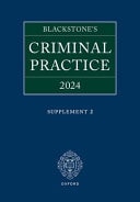 Blackstone's Criminal Practice 2024