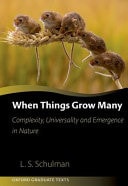 When Things Grow Many Complexity, Universality and Emergence in Nature