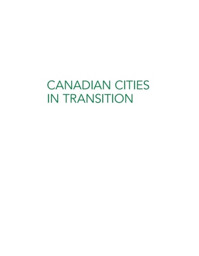 Canadian Cities in Transition