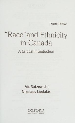 Race and Ethnicity in Canada: A Critical Introduction
