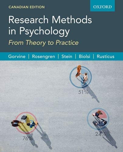 Research Methods in Psychology: From Theory to Practice, Canadian Edition
