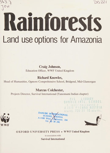 Rainforests: Land Use Options for Amazonia
