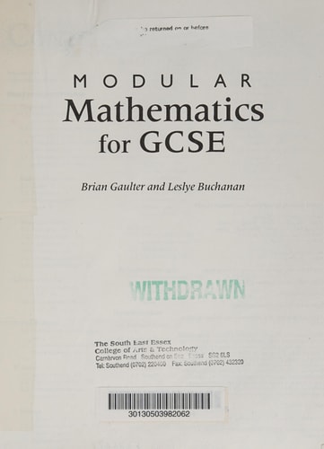 Modular Mathematics for GCSE