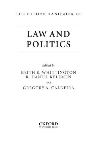 The Oxford Handbook of Law and Politics