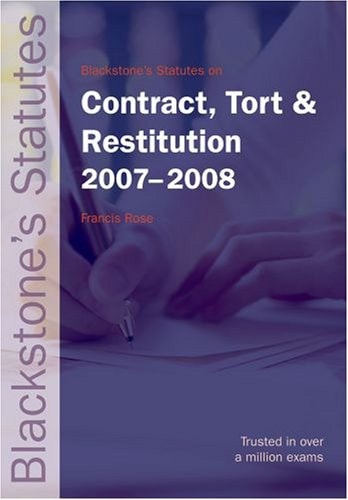Blackstone's Statutes on Contract, Tort and Restitution
