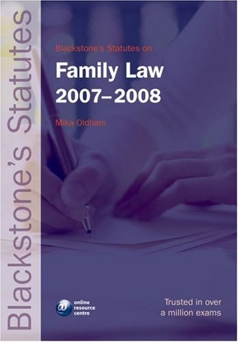 Blackstone's Statutes on Family Law