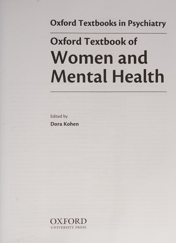 Oxford Textbook of Women and Mental Health