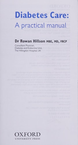 Diabetes Care: A Practical Manual