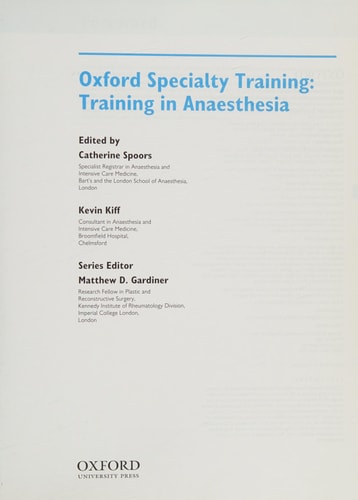 Training in Anaesthesia