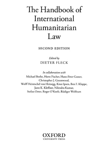 The Handbook of Humanitarian Law in Armed Conflicts