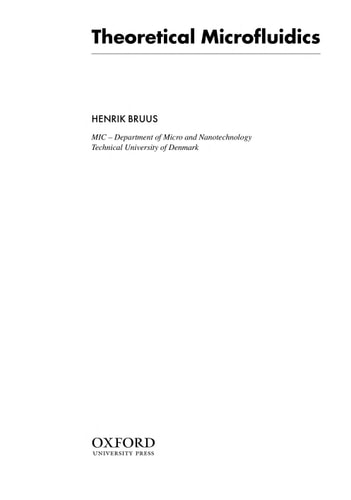 Theoretical Microfluidics
