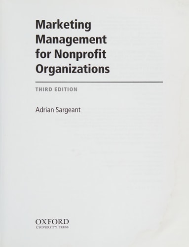 Marketing Management for Nonprofit Organizations