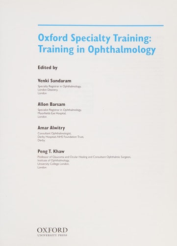 Training in Ophthalmology