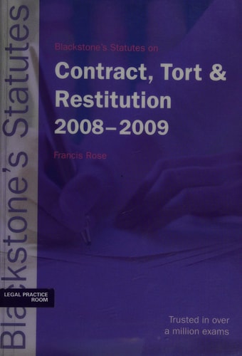 Blackstone's Statutes on Contract, Tort and Restitution